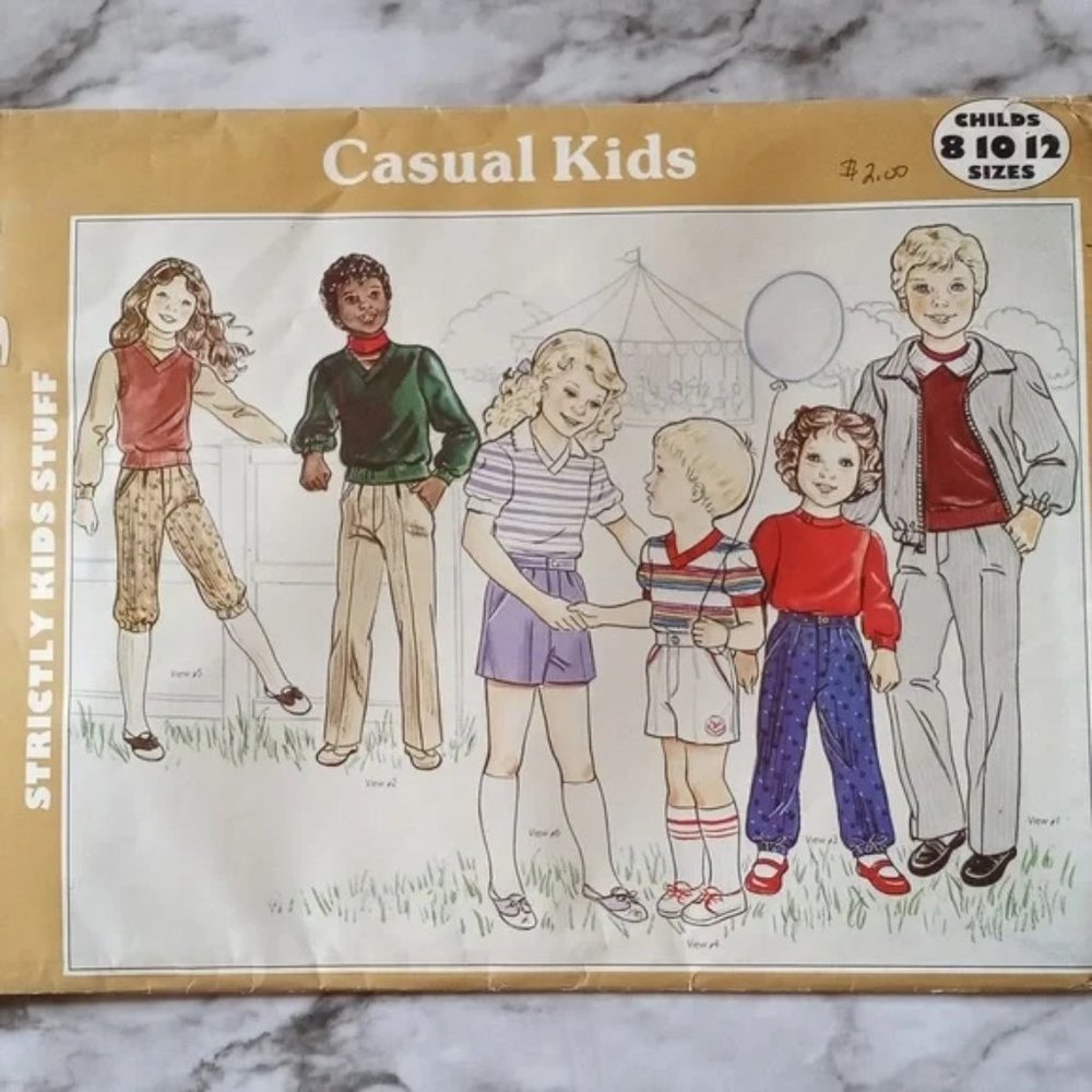 SEWING PATTERN - Casual Kids Vintage Shorts Tops Pants Shirts Jacket